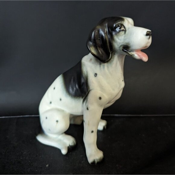 Vintage Betson hound dog figurine black white Japan spotted 7" - Picture 2 of 8